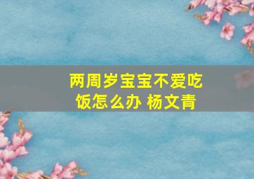 两周岁宝宝不爱吃饭怎么办 杨文青